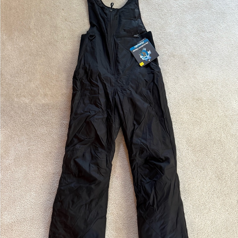 Kids Black Snow Bib Overalls